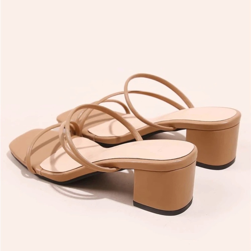 Strappy Tan Mule Sandal